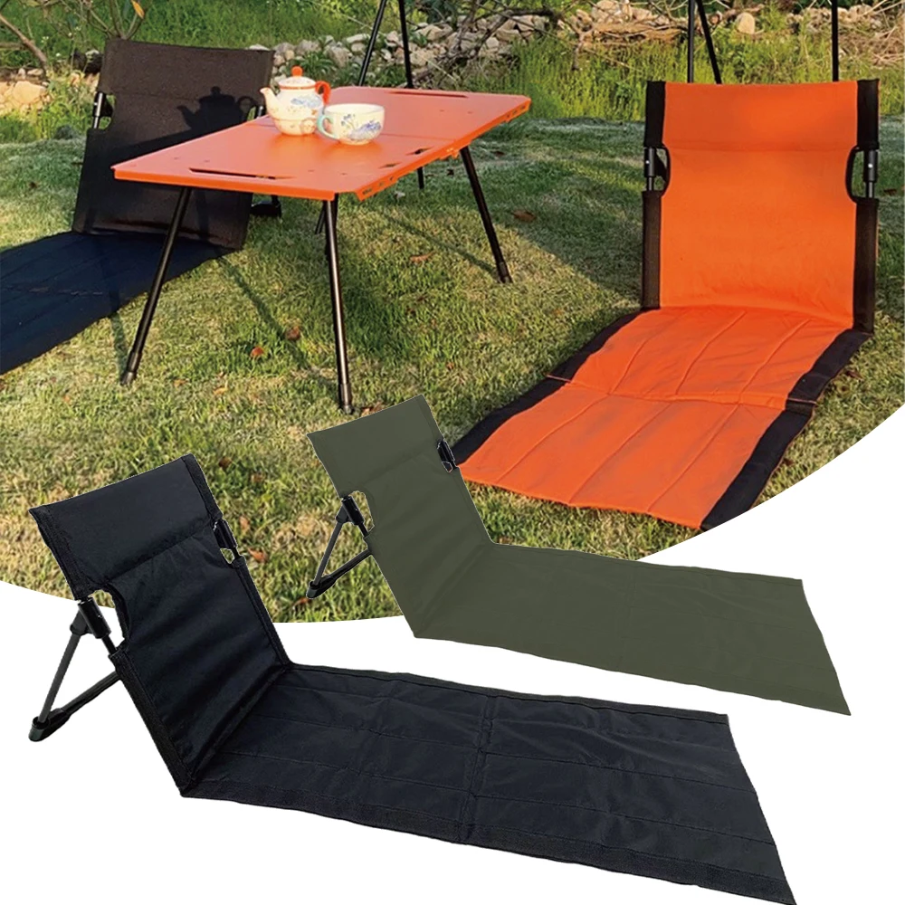 

Portable Folding Seat Without Legs Foldable Stadium Seat Camping Lounger Sitting and Lying Outdoor Chaise Beach Picnic Backrest