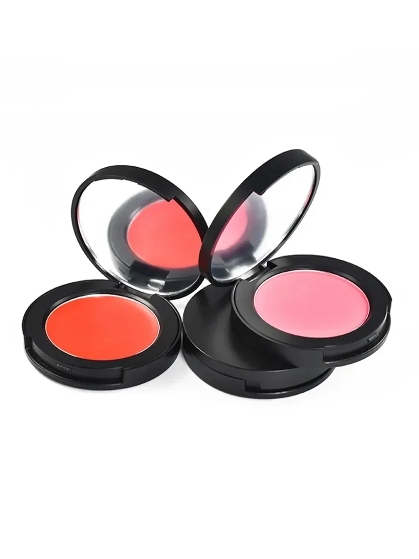 Monochroom Blusher Crème/Poeder Private Label Pigment Langdurig Waterdicht Kleurweergave Aangepast Logo Make-up Veganistisch Zwart Deksel