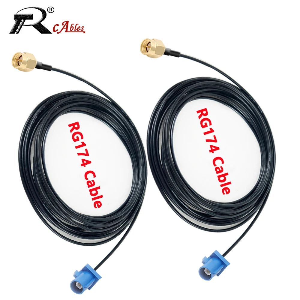 RF Coaxial RG174 Cable Fakra C Male Fakra C Female Degree to SMA Male GPS Extension Antenna Pigtail Jumper for VW Seat Benz Ford