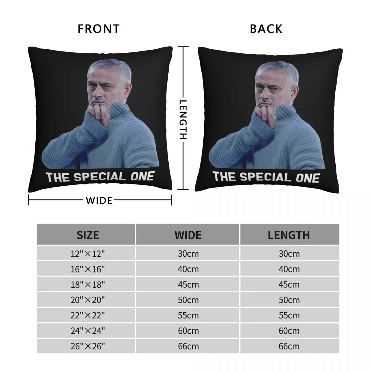 The Special One Jose Mourinho Square Pillowcase Polyester Linen Velvet Printed Zip Decor Throw Pillow Case Car Cushion Case