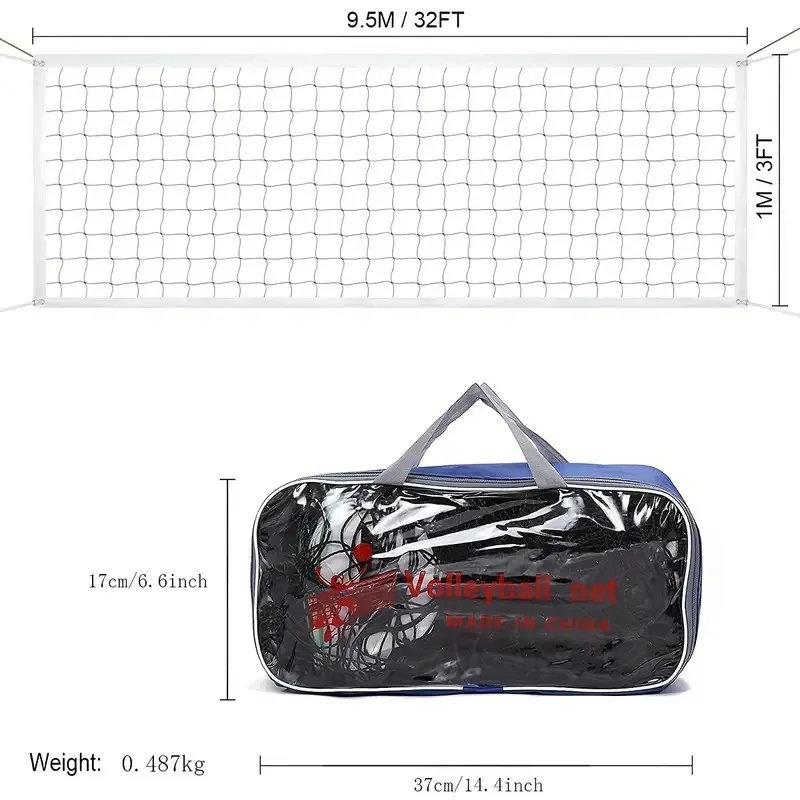 Volleyball professional training net, four sides winding steel wire portable beach volleyball net