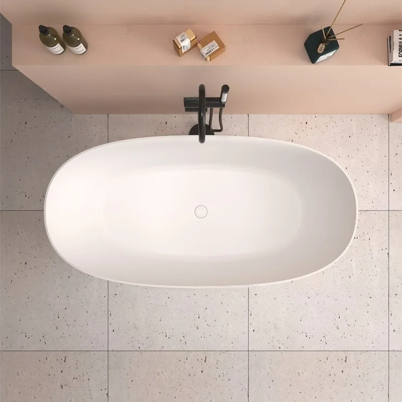 Artificial stone bathtub Home freestanding integrated molding Internet celebrity bathtub Adult bathtub