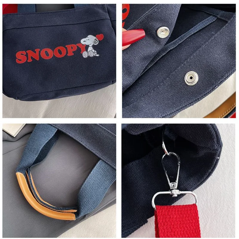 Snoopy Charlie brązowa Lucy urocza nadruk kreskówkowy modna wszechstronna, lekka crossbody na ramię torba płócienna o dużej pojemności