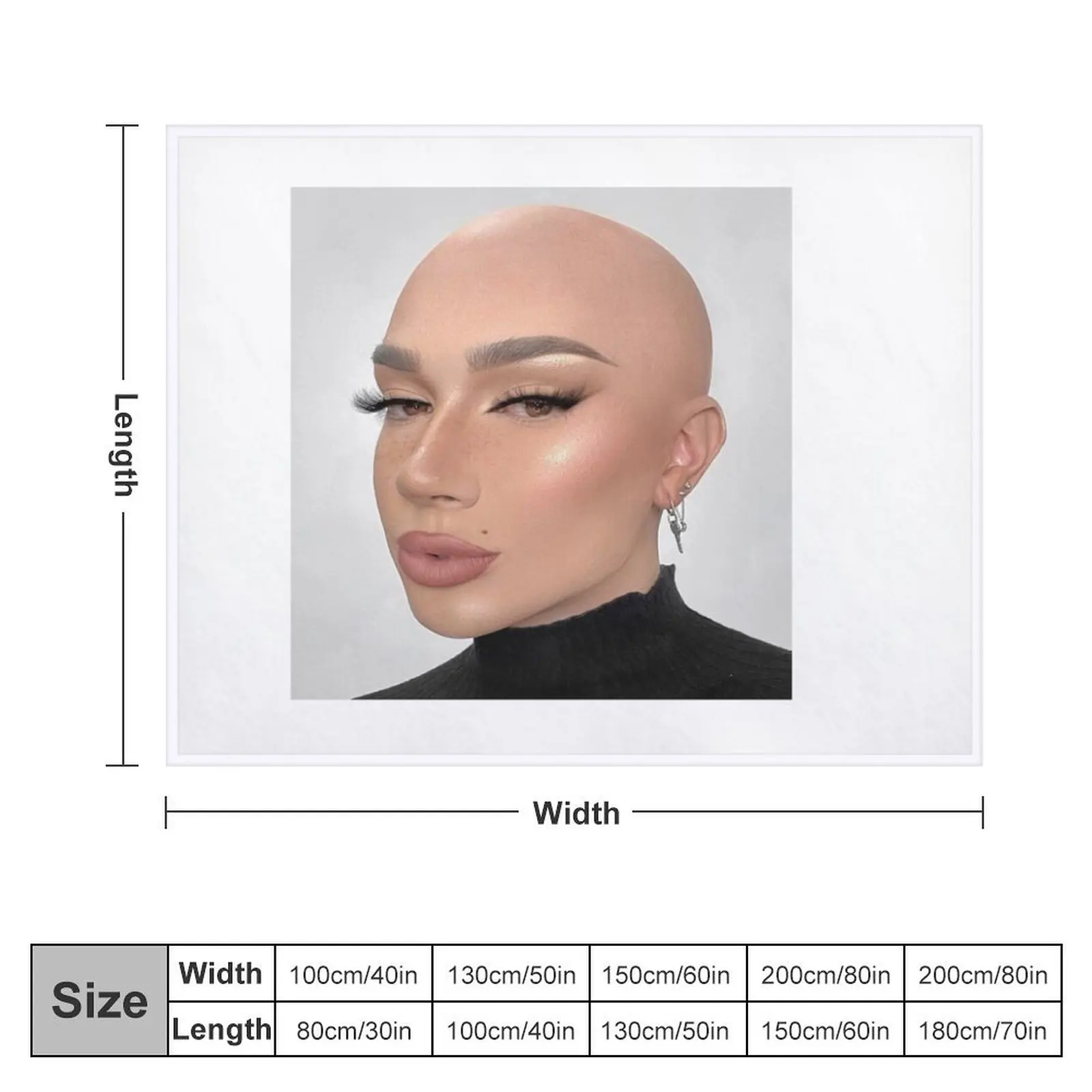 James Charles Bald Throw Blanket Custom Hairys decorative Comforter Blankets