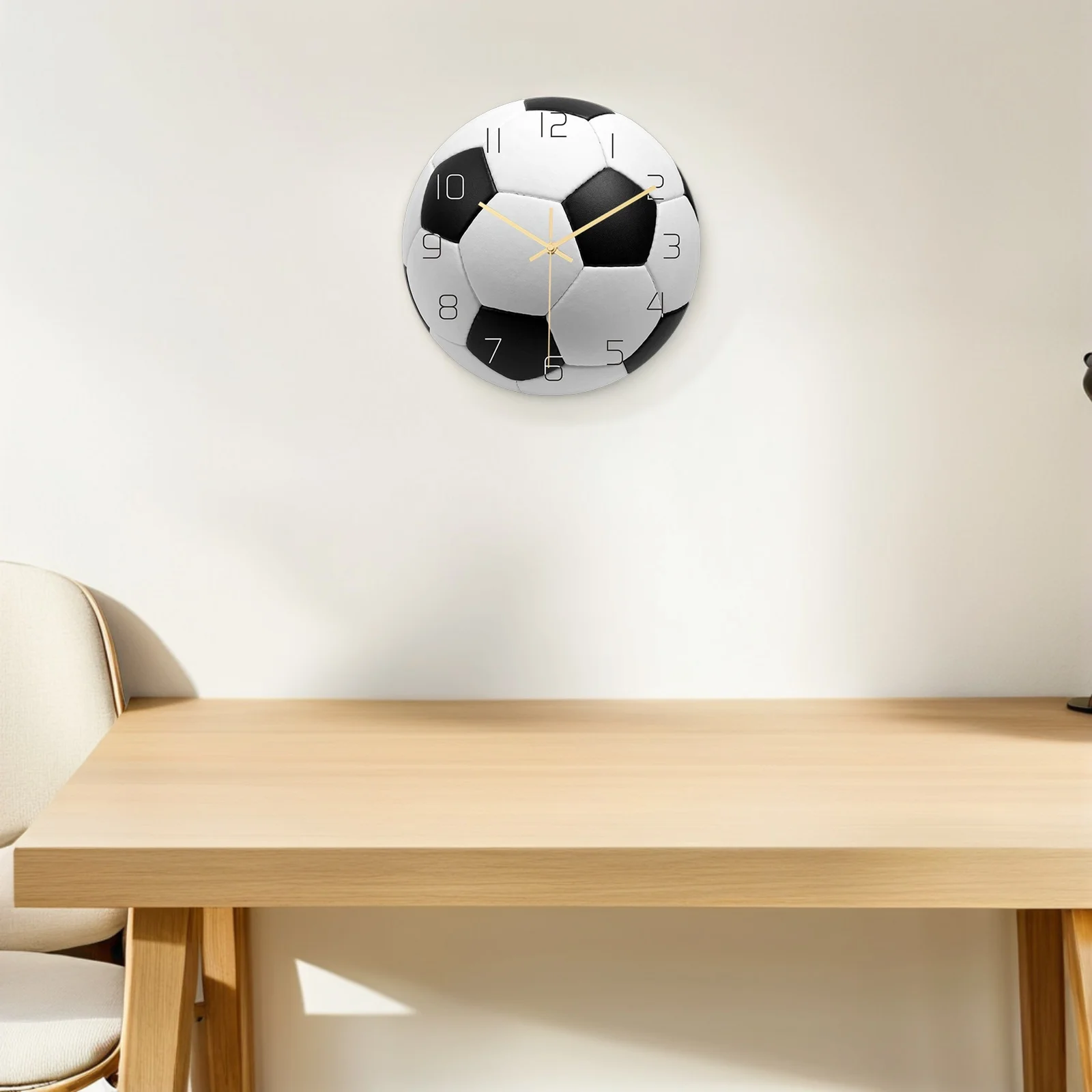 

Creative Football Wall Clock Acrylic Design Mute Movement for Bedroom Living Room Study Decorative Hanging Clock