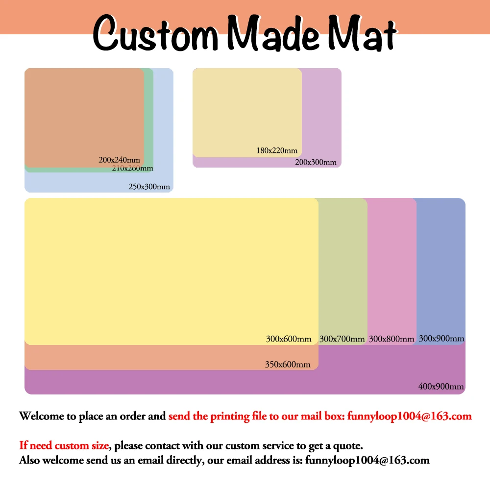 Different Size Custom Made Mouse Keyboard Pad Game Player Mat DIY Printing Mat Computer Accessory Home Office Use