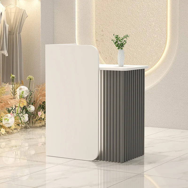 For Small Shop Cashier Counter, Minimalist Front Desk with Light for Beauty Salon, Hair Salon & Boutique