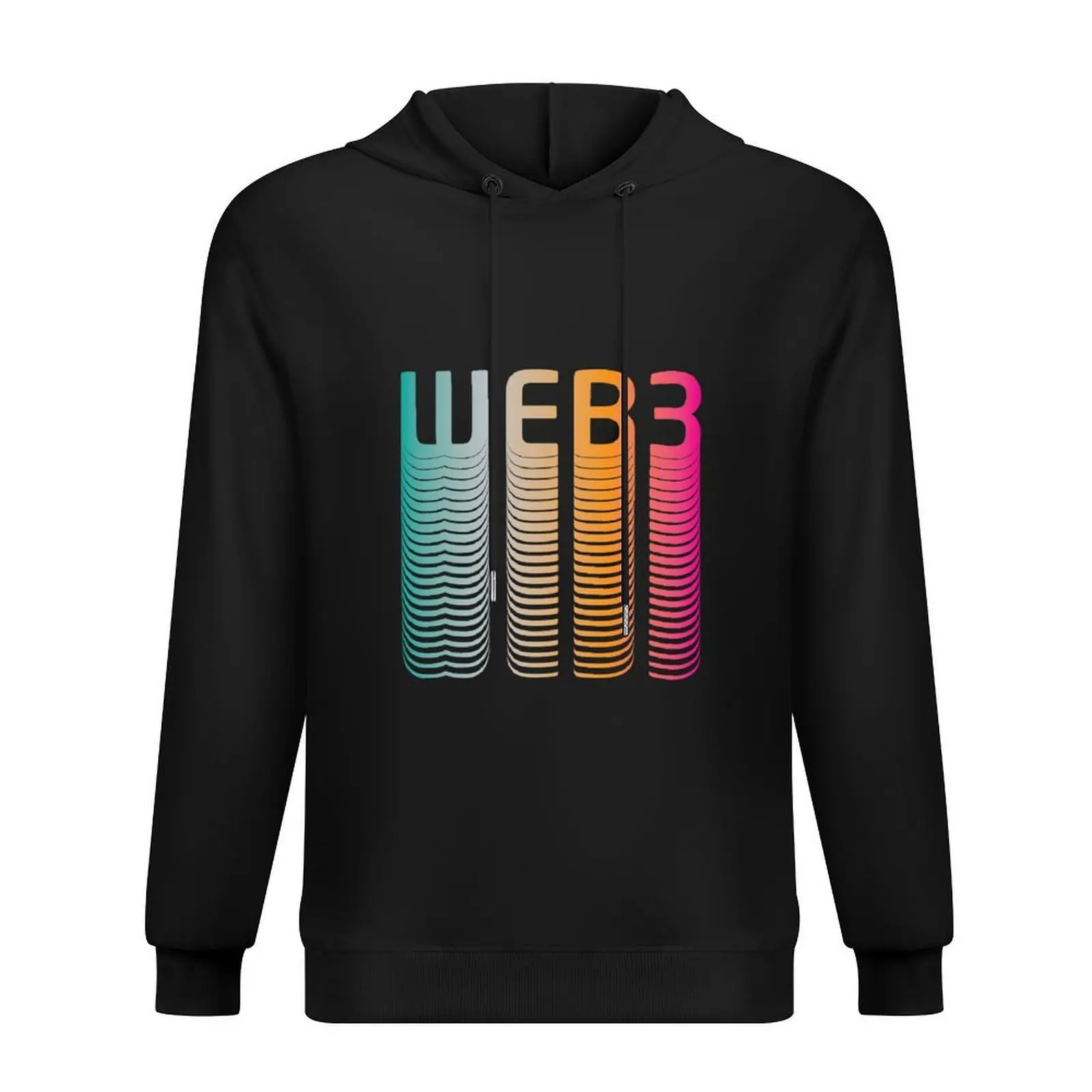 Web3 - طقم قمصان رجالية بغطاء للرأس باللون الأسود، ملابس كورية، بلوفر بغطاء للرأس على الطراز الياباني