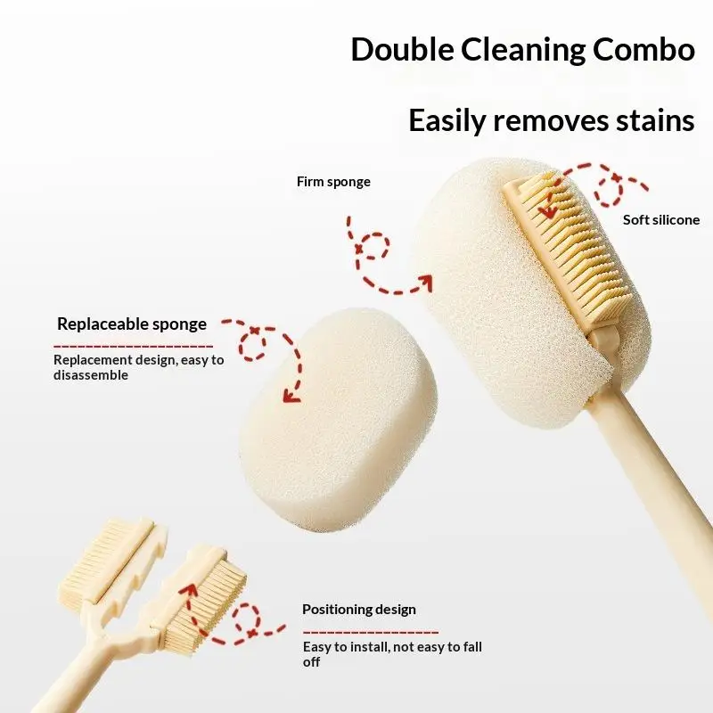 5-in-1 Bottle Cleaning Sponge Brush Durable Long Handle No Dead Angle for Coffee Mugs Tumblers Kitchen Sink Cleaning Supplies