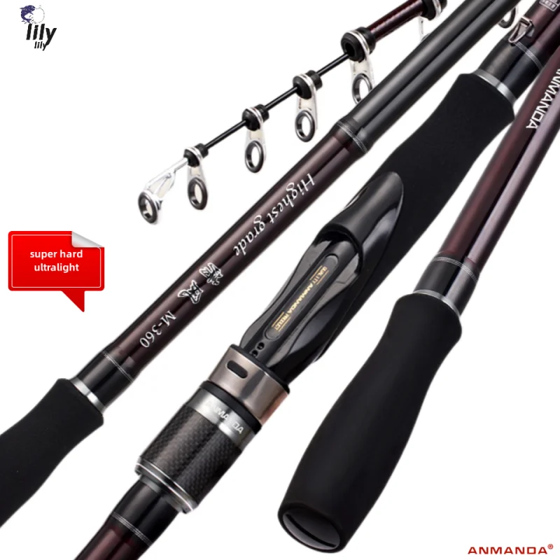 

Lily Anmanda-Carbon Fiber Fishing Rod, Telescopic Spinning Pole, Reservoir Pond, Ocean Rock Fishing Rod, 2.7m3m3.9m4.5m