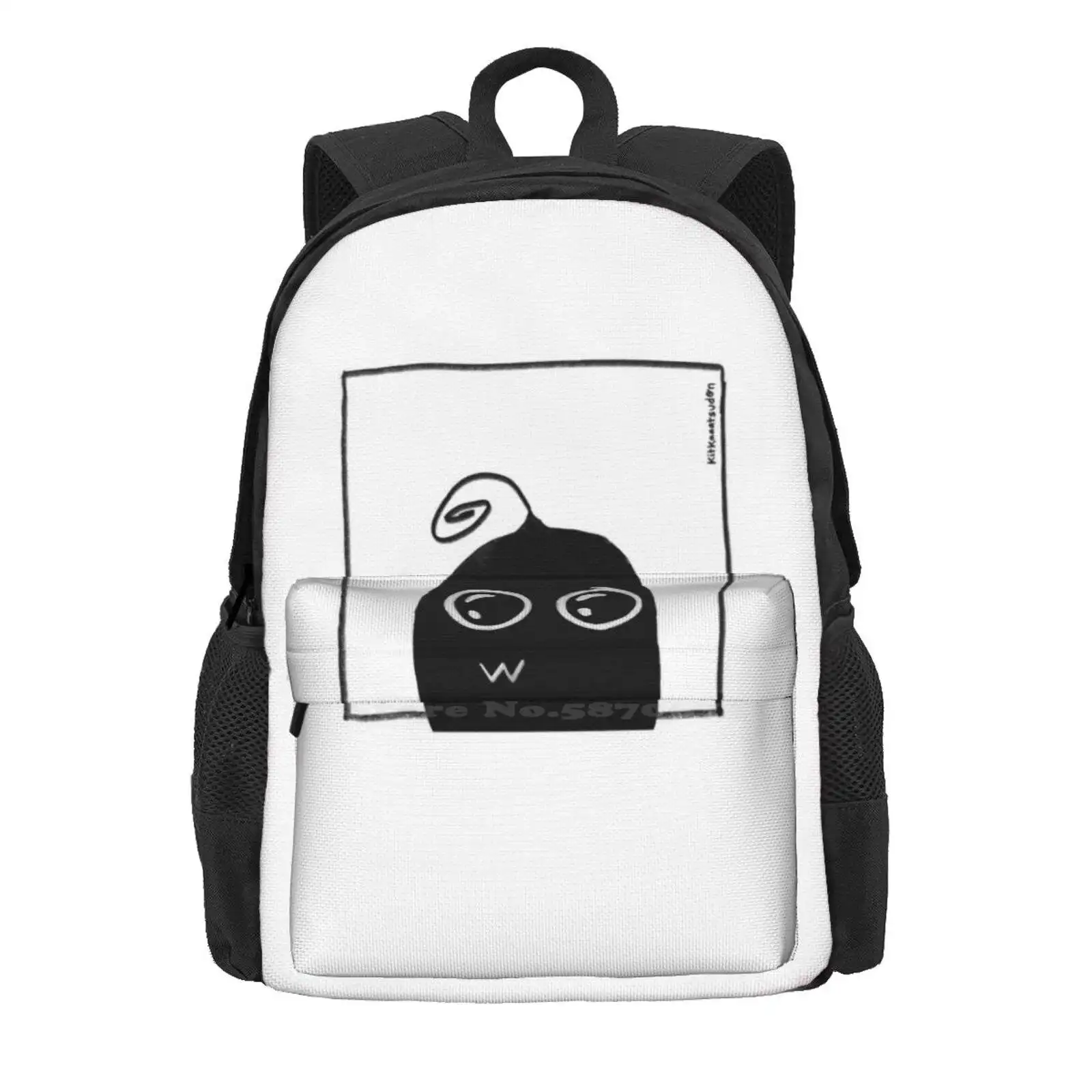 Stardew Valley Krobus-Googly Eyes / Cute / Sewers / Black And White Backpack For Student School Laptop Travel Bag Sewers Svg