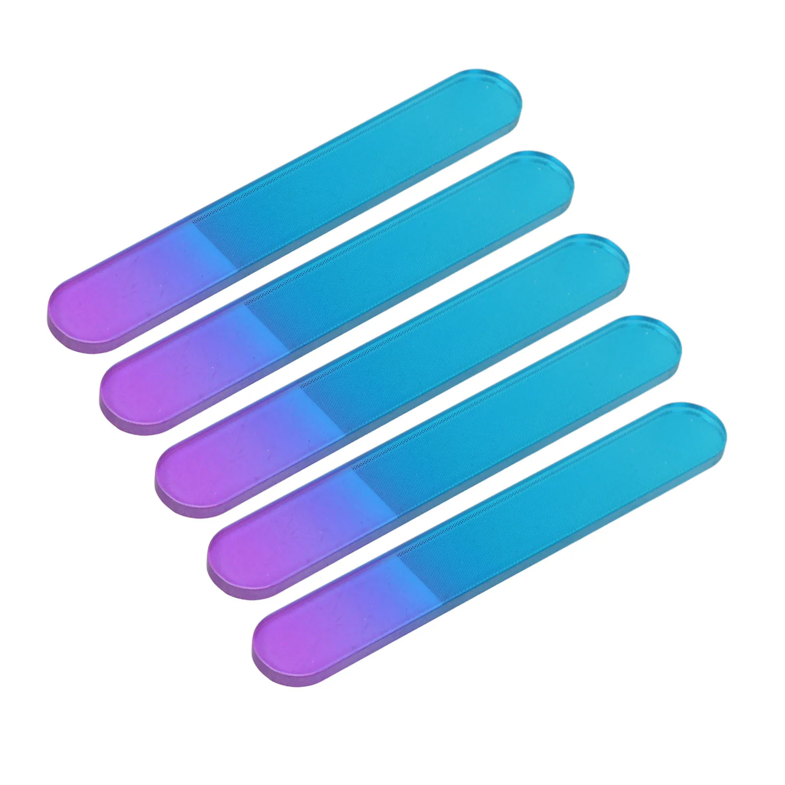 ZK40 5 pièces limes à ongles en verre Double face polissage physique sûr lime à ongles en verre Simple avec étuis pour Salon Nai à la maison