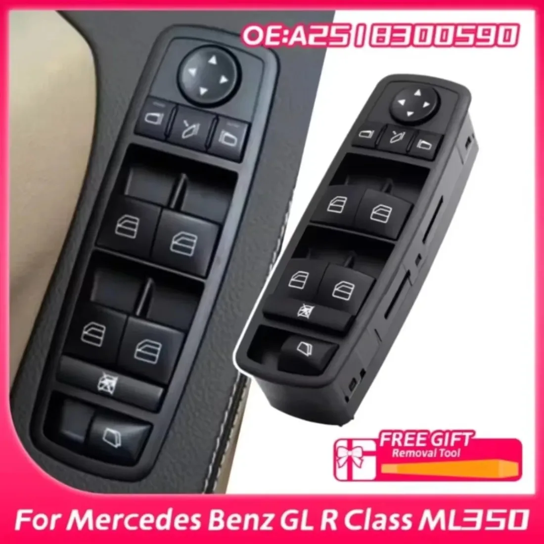 A2518300590 For Mercedes Benz GL R Class ML350 W251 X164 New Driver Side Power Window Master Switch 2518300590 A 251 830 05 90