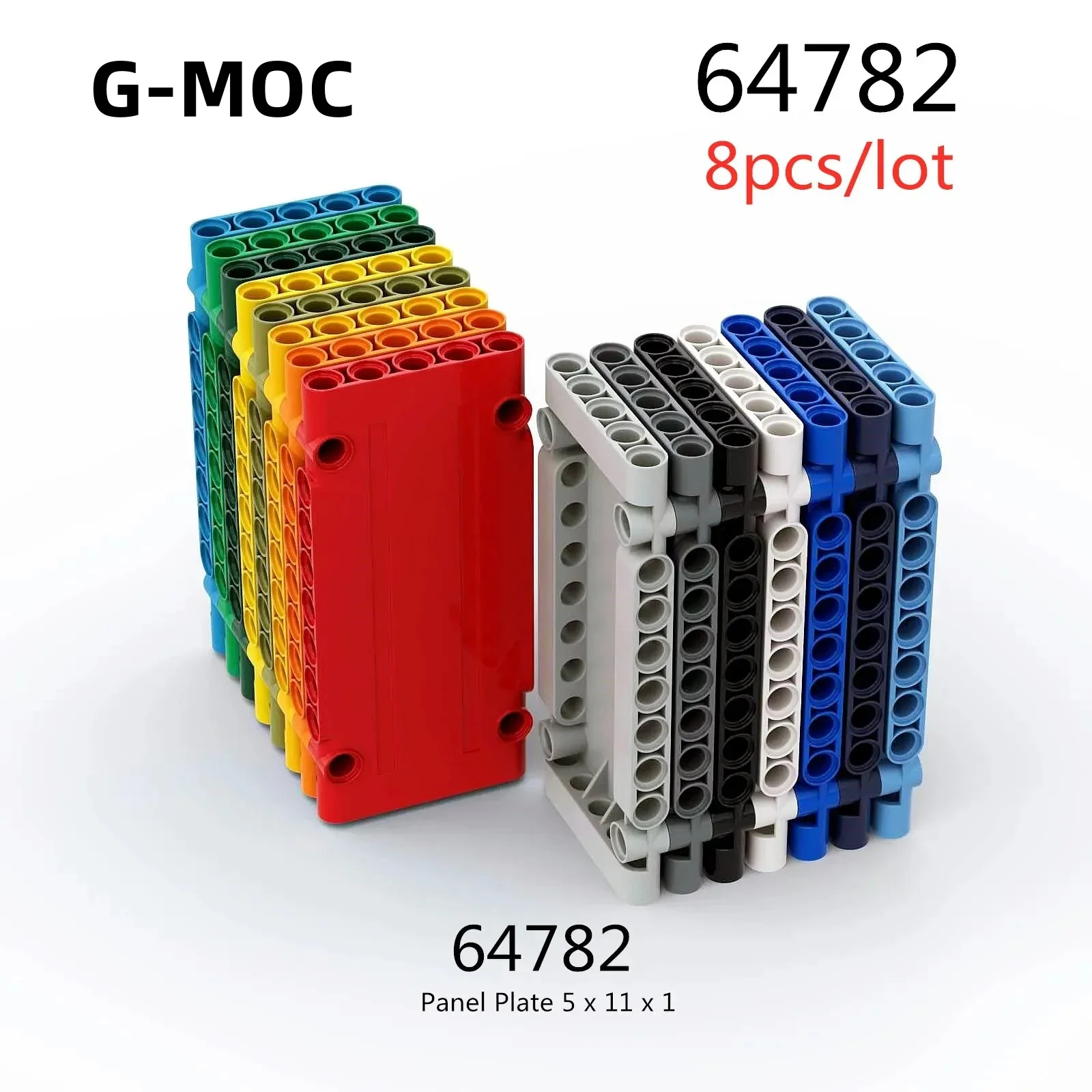 

G-MOC 8Pcs/lot Buildings Blocks 64782 Panel Plate 5 x 11 x 1 Car Particle Assembles DIY Educational Bricks Kids Toys