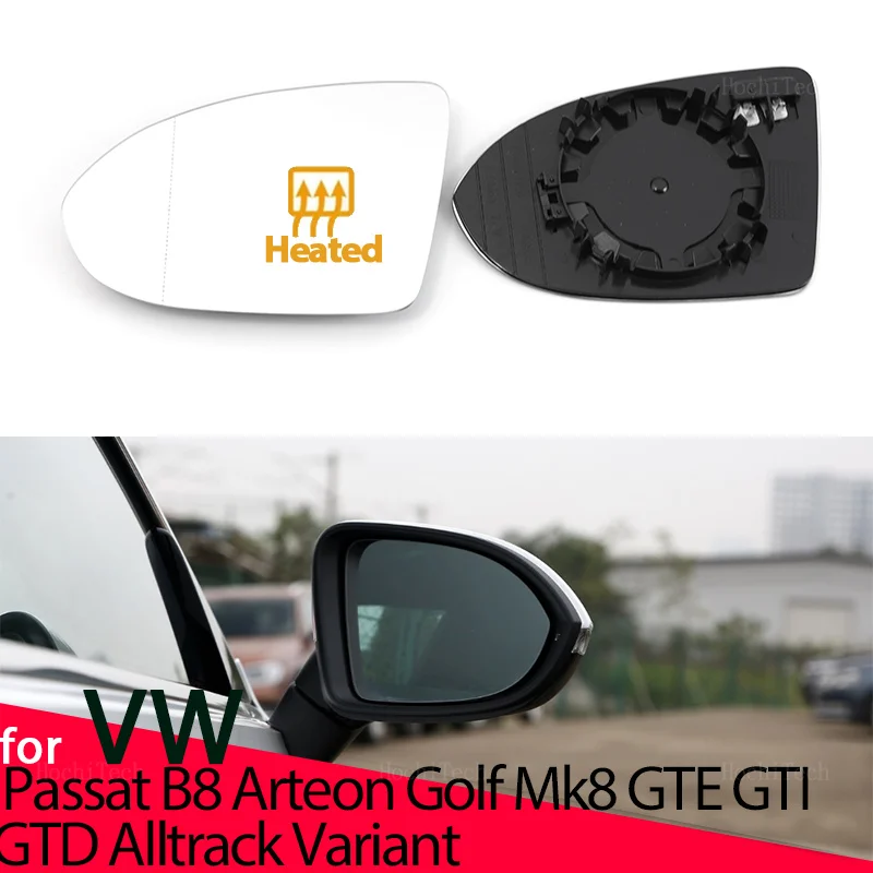 Left Right Wing Mirror Glass Heated Driver Passenger Side For Volkswagen VW Passat B8 Arteon GTE Alltrack Variant 2015-23