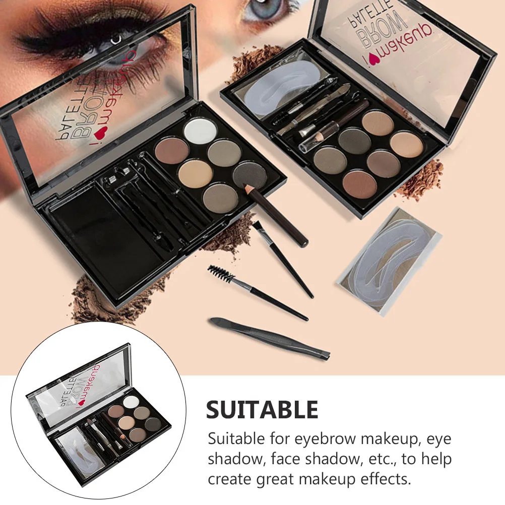

Набор кистей для пудры для бровей, форма для формирования девушки, инструменты для макияжа, принадлежности для украшения бровей, компактный, легкий вес