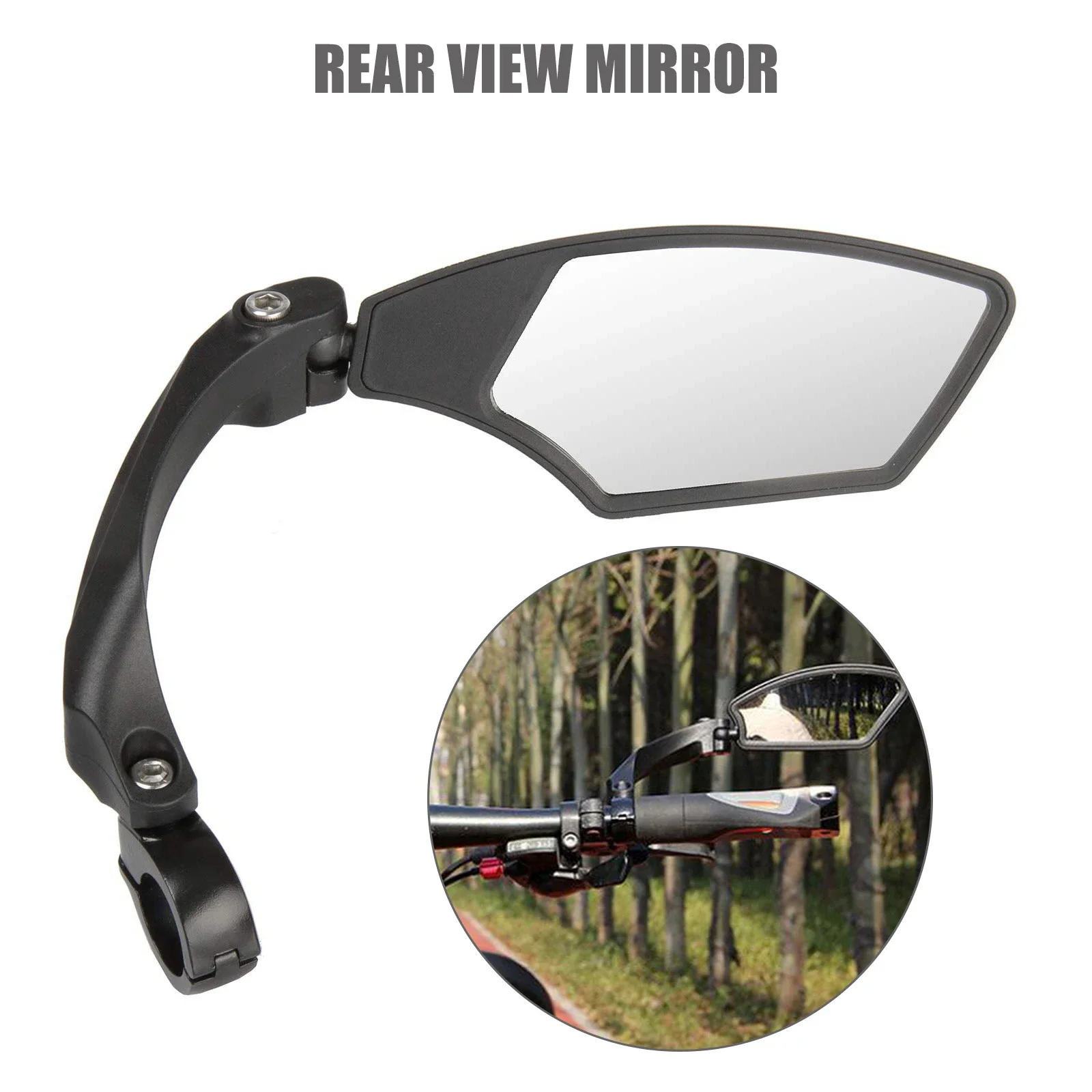 Ciclismo ampla gama espelho retrovisor da bicicleta rotação 360 guiador espelho hd lente de vidro claro ampla gama refletor