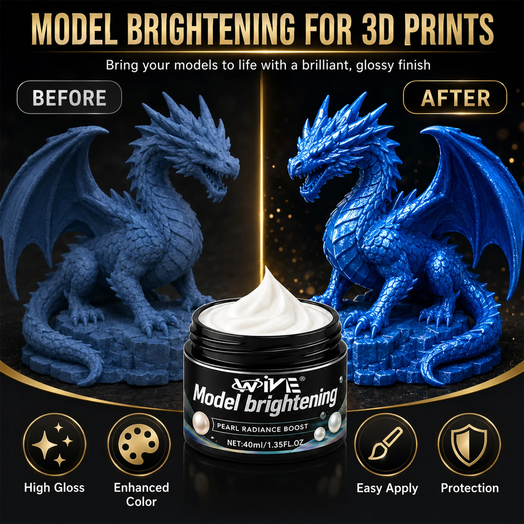 3D Print Polishing Compound, for Resin Crafts, Ceramics & Wood, Polishes and Brightens Finished Surfaces