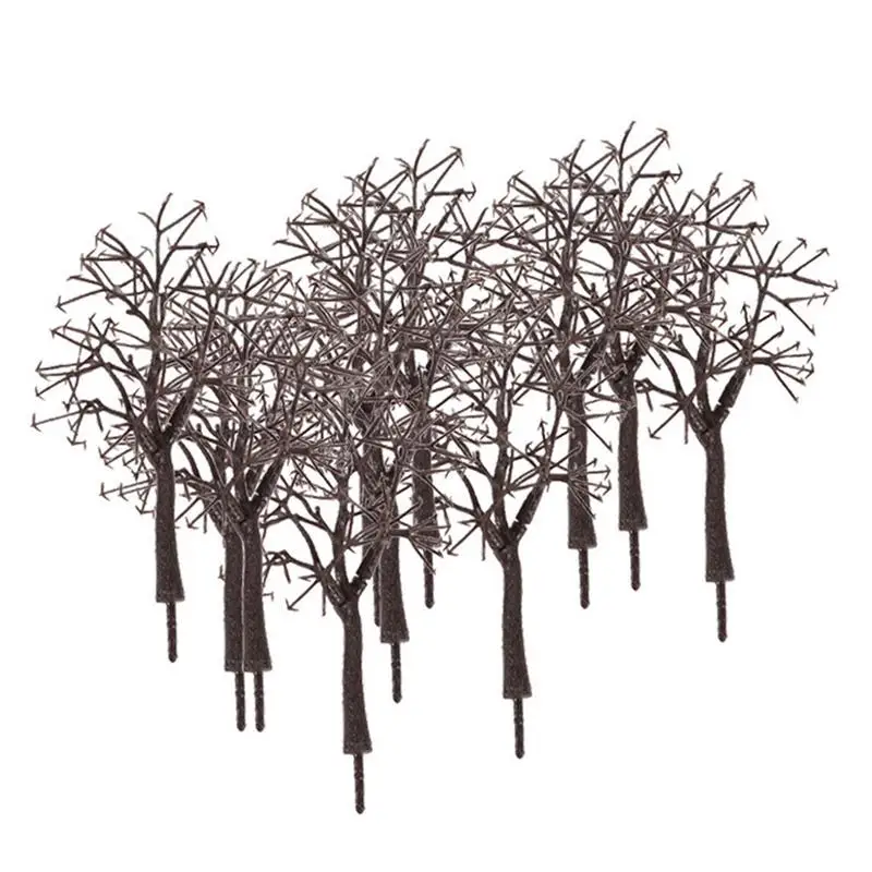 20pcs Brown Model Bare Trunk Tree 6-14cm Train Railway Building Scenery HO Scale Train Building Garden Winter Scene Layout Model