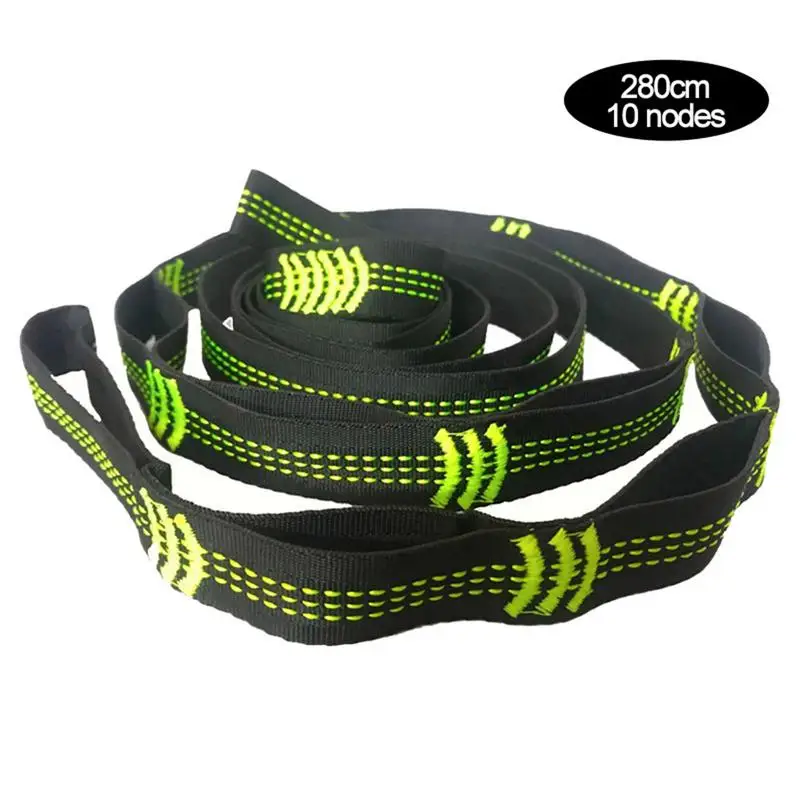 1pc Hammock Straps Special Reinforced Polyester Straps 10 Ring High Load-Bearing Barbed Black Outdoor Hammock Straps Accessories