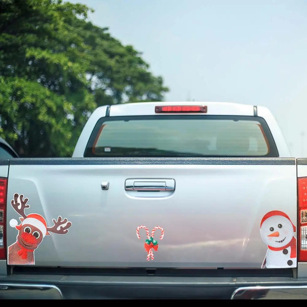 يوم الكرتون سانتا كلوز سيارة التصميم الديكور الملحقات الخارجية عيد الميلاد ملصقات PVC سيارة المغناطيسي عاكس مائي