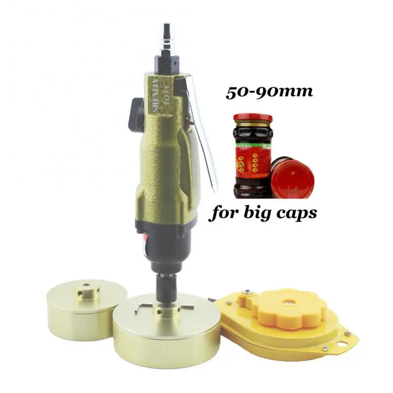 

Pneumatic Big Cap Hand Held Bottle Capping Tool Plastic Bottle Capping 50-90mm Cap Screw Capping Machine 64kg/fcm Manual Capper