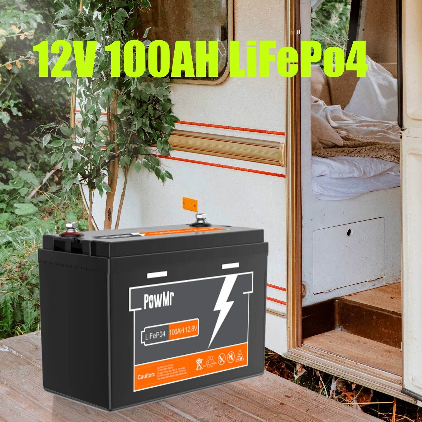 PowMr 100AH 12V LiFePo4 battery Pack Home Solar System Storage Energy Grade A  Cell 6000 Cycles BMS 100A  Lithium Iron Phosphate