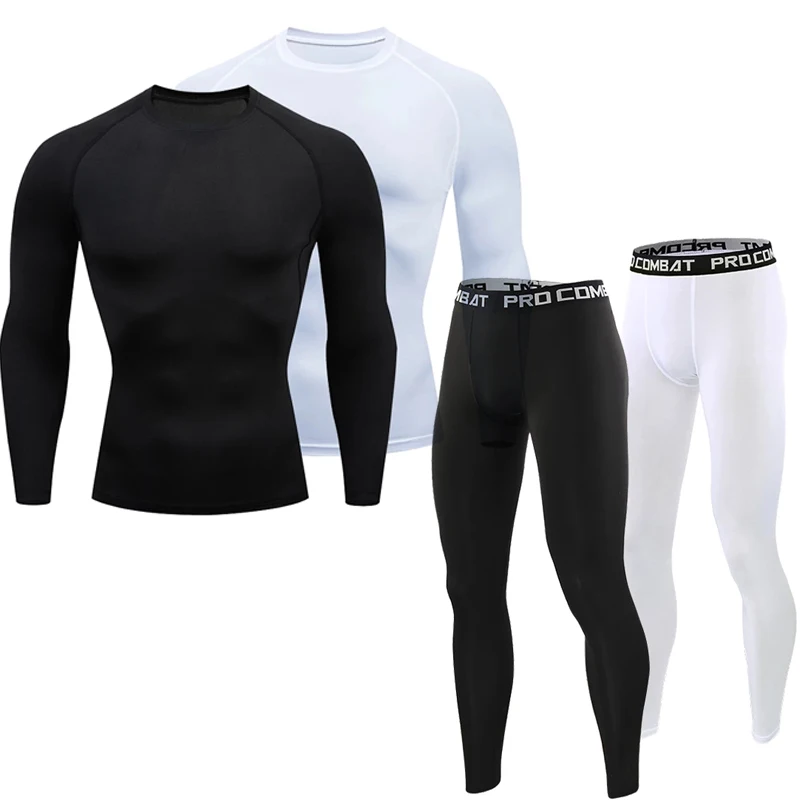 MMA męska koszulka kompresyjna Fitness Tight Bjj Running Sport Rashguard zestaw koszulek treningowych Jogging koszule Gym Boxing Sportswear