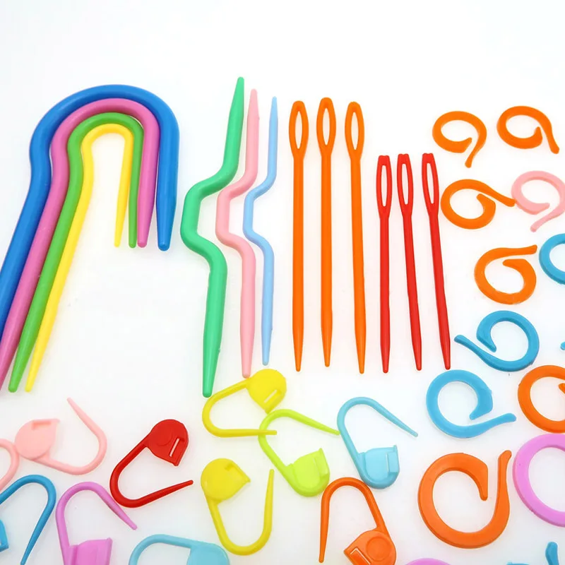 Knitting Crochet Kit Needle Clip Crochet Hook Plastic Knit Stitch Craft Markers Crossstitch Tool Sewing Accessories Tool 53PCS