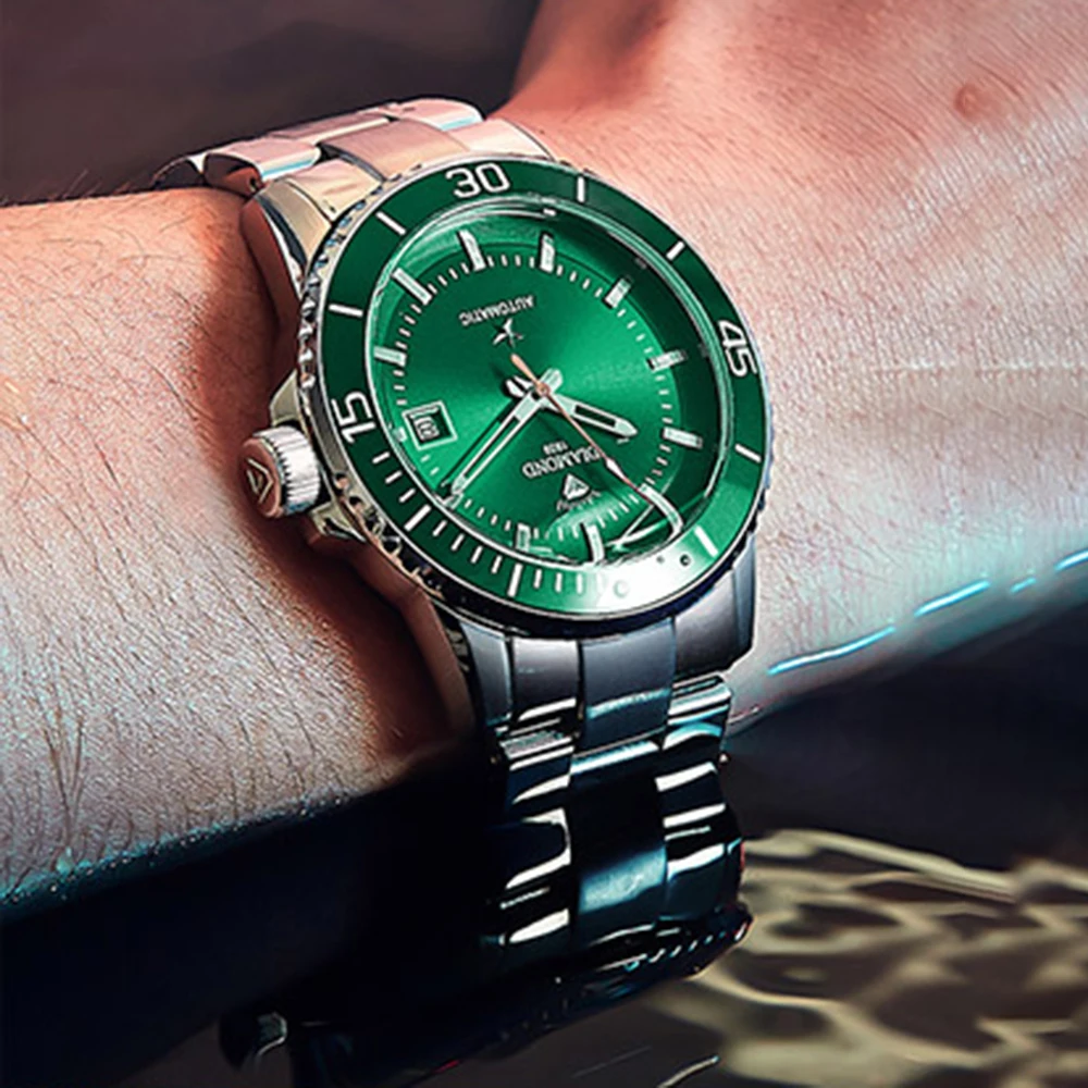 Shanghai Diamond Automatic Watch Men Luxury Sports Watch 42mm Mechanical Wristwatches Military 100m Diver Luminous Clocks1963