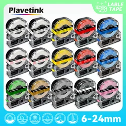 PLAVETINK SS12KW 테이프, LW300 라벨 프린터용 LC-4WBN 라벨 테이프, 엡손 라벨웍스 lw400 킹짐 SS12KW 호환, 12mm