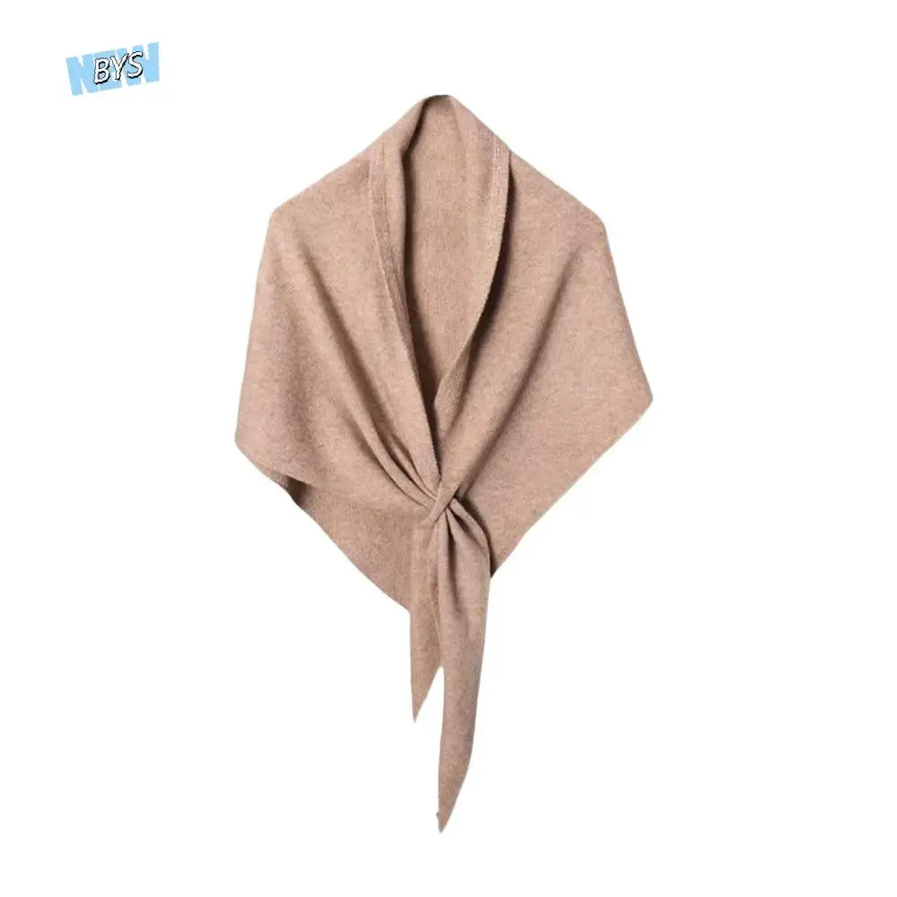 

Fashion Korean Style Striped Scarf Plush Thickened Knitted Triangle Scarf Neck Warmer Windproof Winter Shawl Girls