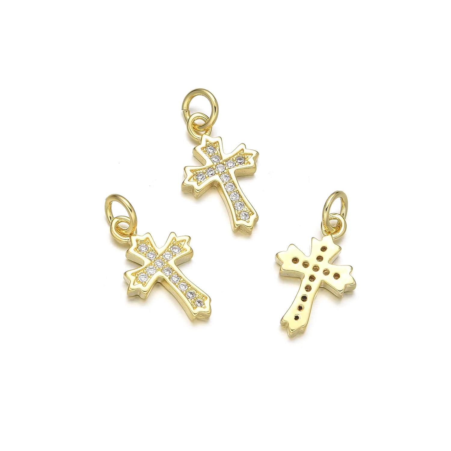 5pcs North America's Virgin Mary Zircon Cross Pendant Accessories DIY Bracelet Necklace Jewelry Production Material Wholesale