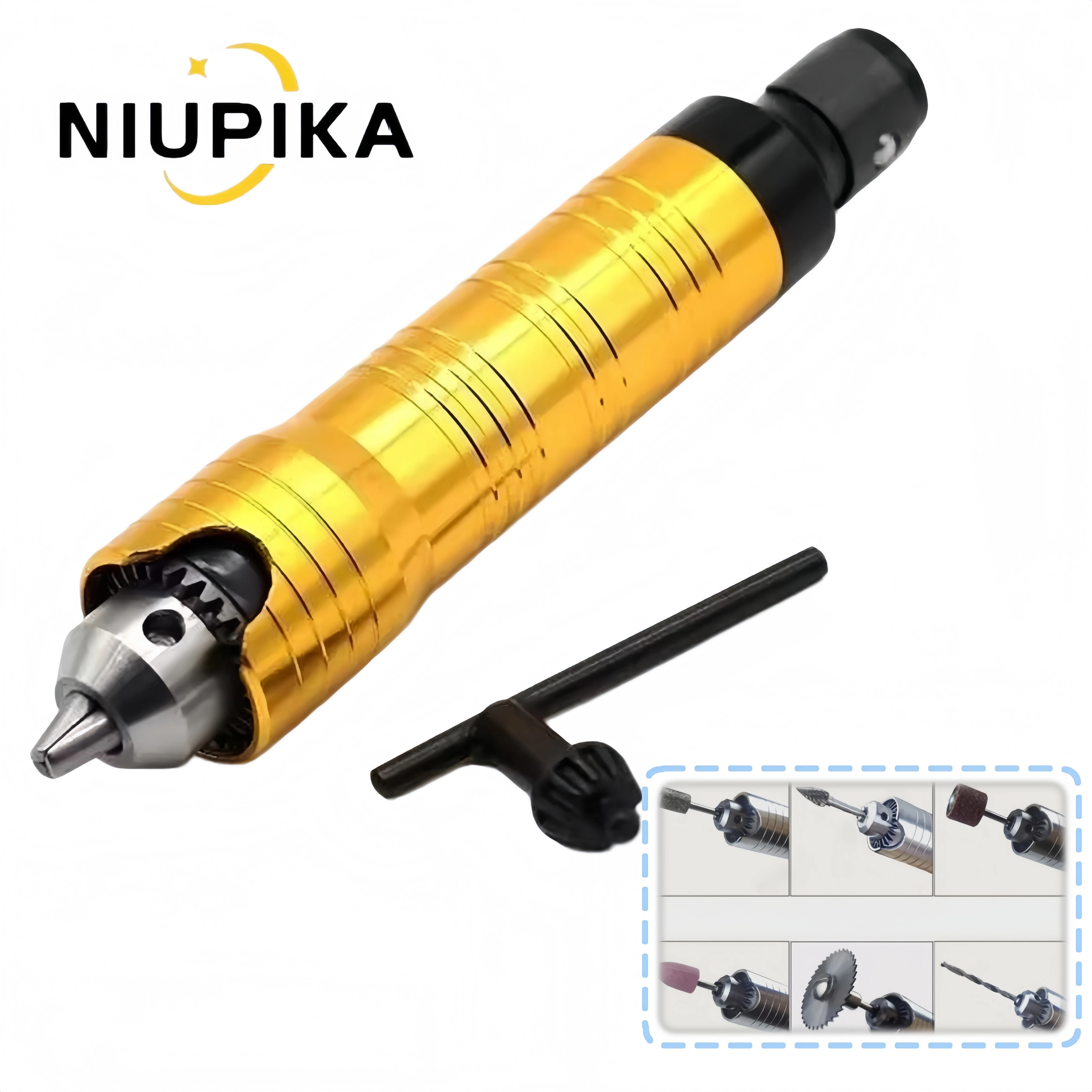 NIUPIKA Jewelry Engraver Tool Rotary Grinder with Steel Handpiece Chuck 4/6mm for Multifunctional Metal Carving Grinding DIY Cra