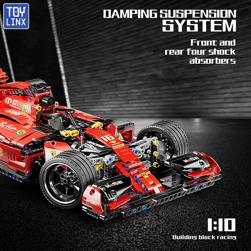 Coches de carreras F1 RC, 1163 Uds., juegos de construcción MOC, bloques de construcción de Control remoto, Kits de coches de modelos coleccionables, juguetes de construcción