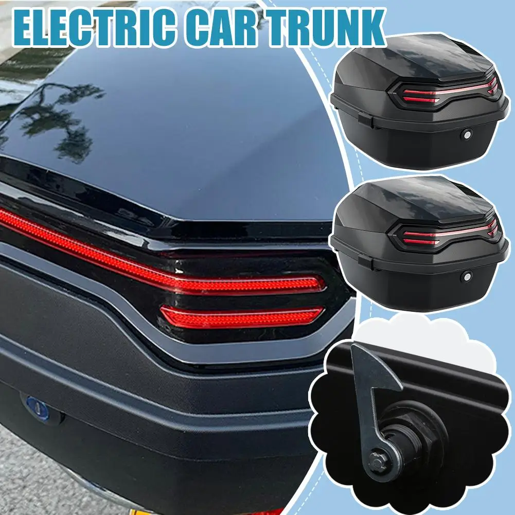Motorcycle Tail Box Scooter Boots Trunk Cool ABS+PP Solid Case For Full Helmet Storage Organizer Box Tail Box Back
