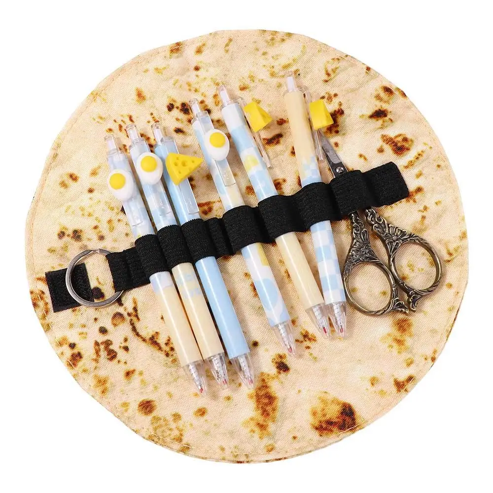 Material de escritório criativo bens escolares 3d panqueca forma coleção saco caneta casos lápis caixa panqueca lápis casos