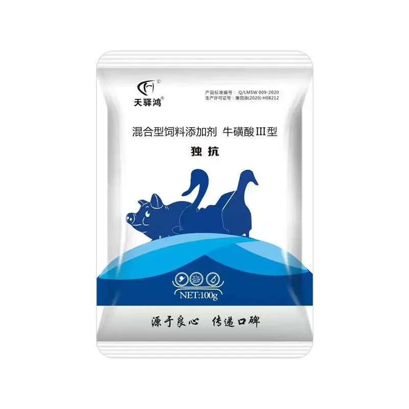 100g chicken duck poultry with pigeon quail swollen head face distention crooked neck appetite loss yellow green stool taurine