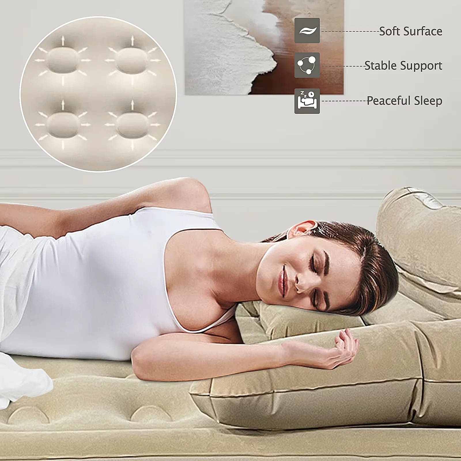 192x182x40 سنتيمتر نفخ فراش للمنزل في الهواء الطلق سرير 1-2 شخص التخييم وسادة هوائية سيارة للطي كسول المحمولة أريكة حصيرة #5