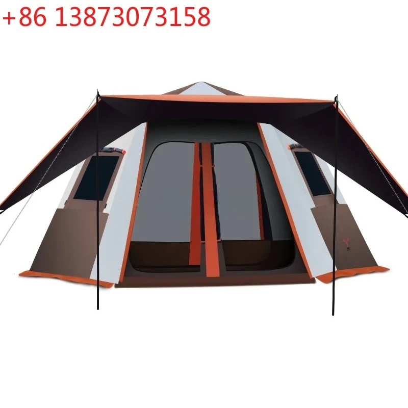 Outdoor Portable Automatic Pop-up Camping Thickened Rain-Proof Two-Room One-Hall Camping Tent