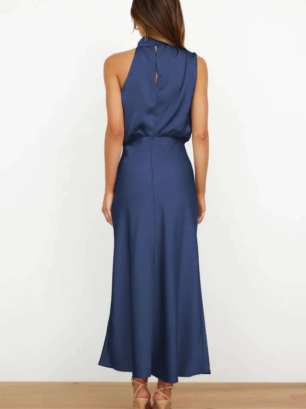 Ele Satin Svel Dr voor dames lente zomer nieuwe collectie hoge taille A-lijn midi rok avondjurk modieus