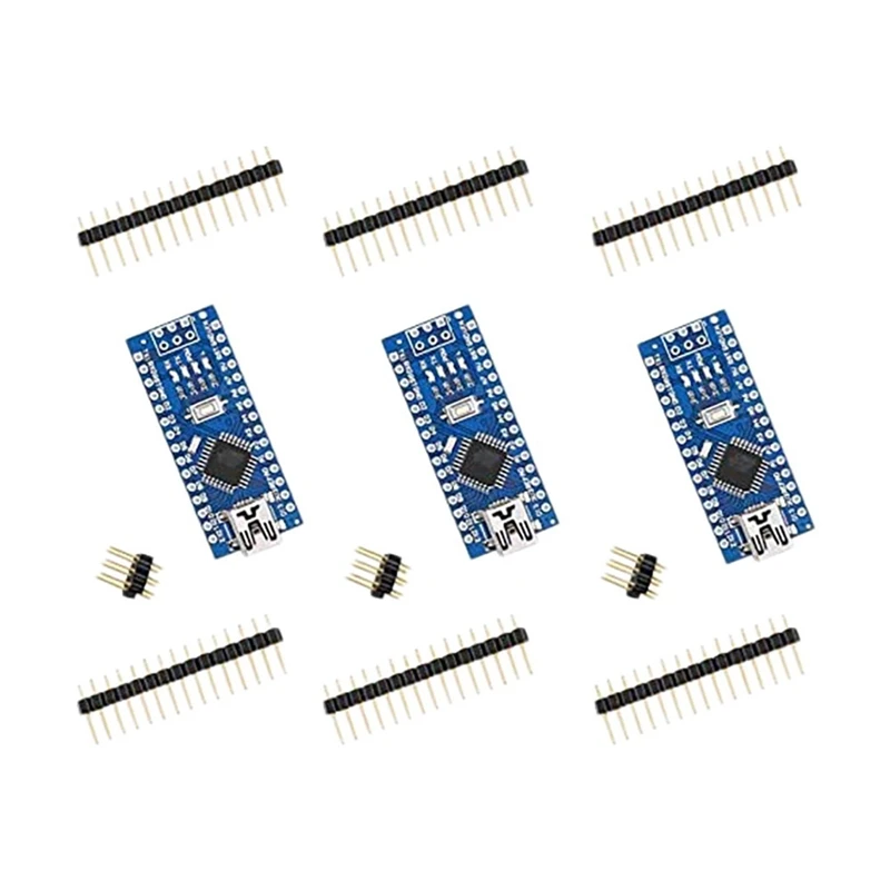 2014 Version Nano Board CH340/Atmega328p Compatible With Arduino Nano V3.0 (Pack Of 3 Without Mini USB Cable)