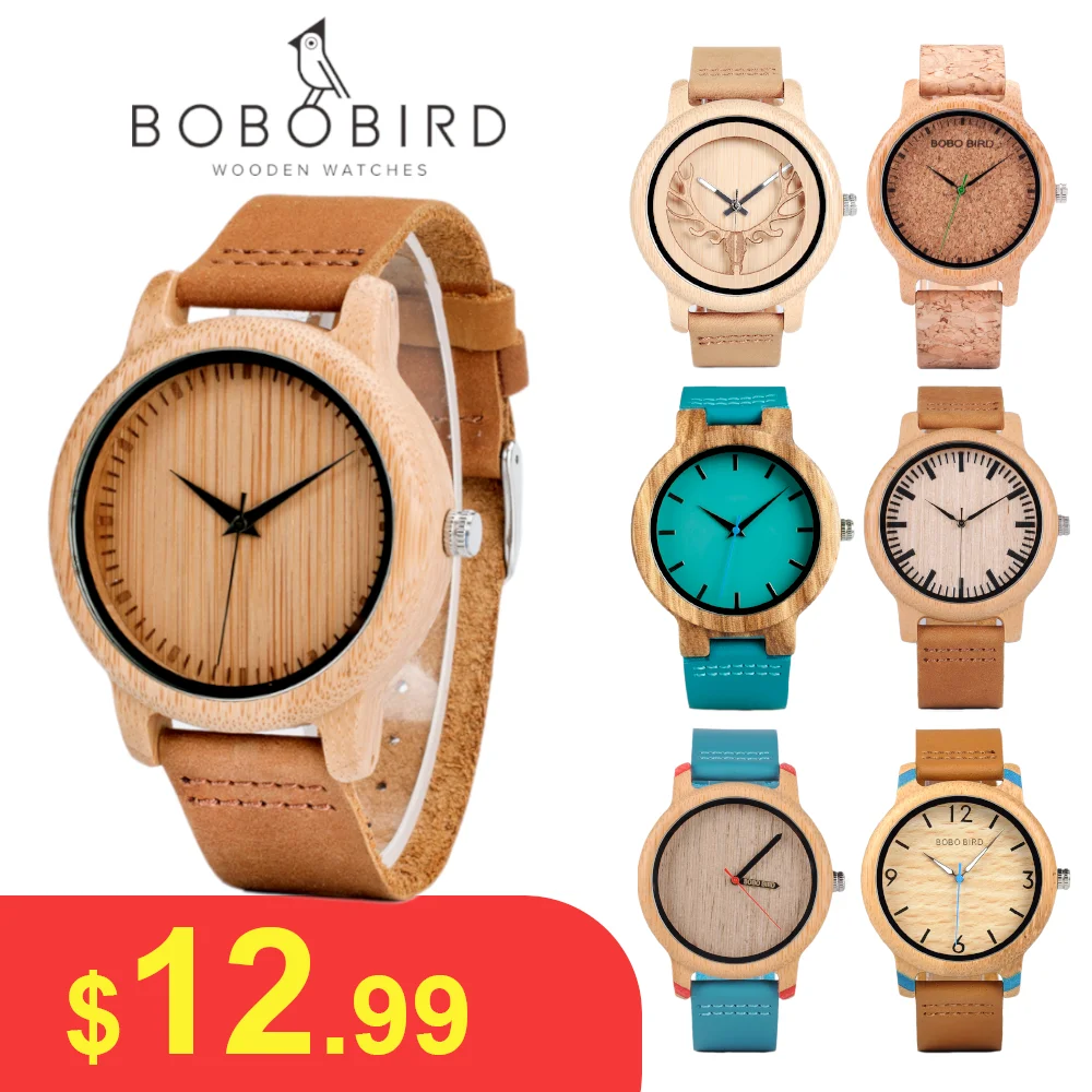 

BOBO BIRD Watch for Men and Women Lightweight Handcrafted Bamboo Watches Support OEM Customized Dropshipping