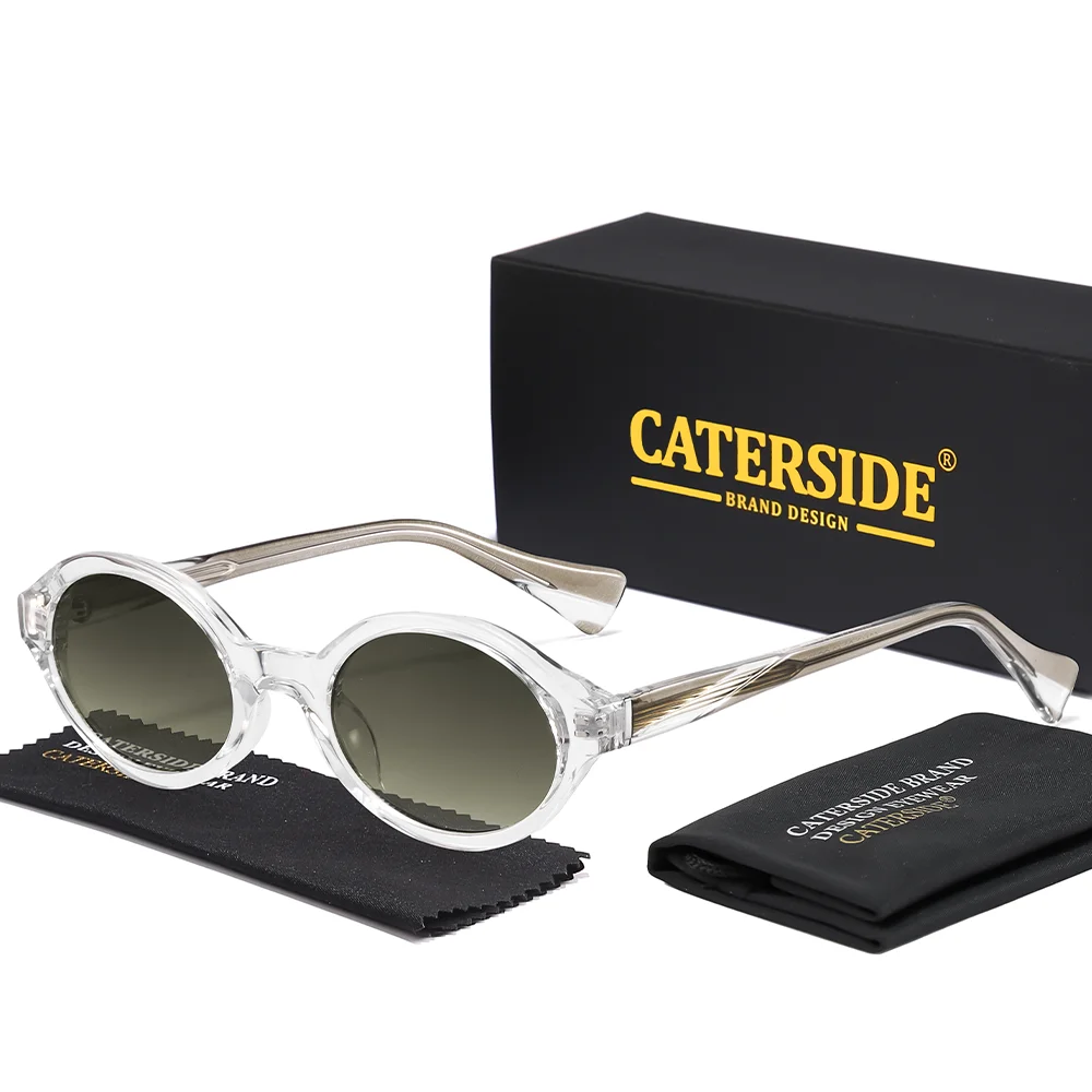 CATERSIDE Retro Damen-Sonnenbrille mit ovalen Gläsern und hochwertigen, dicken Rahmen, Herren-Brille für Outdoor-Fahrten, modische Street-Style-Brille, UV40 – Detail 11