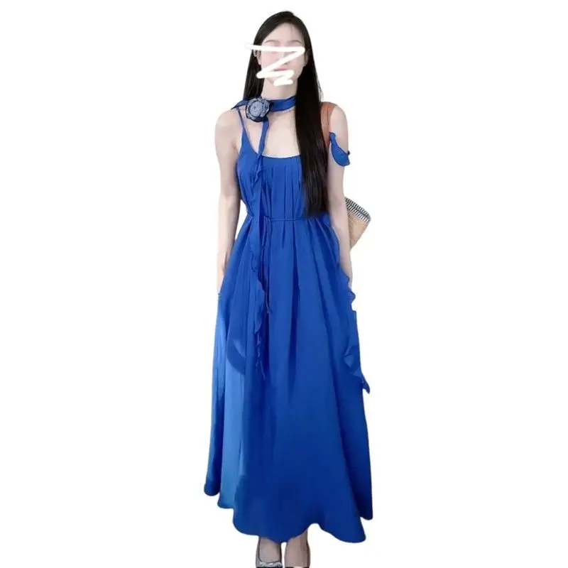 فساتين بلا أكمام للمرأة الذكرى الخريف شبكة مخرمة جوفاء شير الوهم إغراء مميزة فنية فريدة من نوعها الحديثة