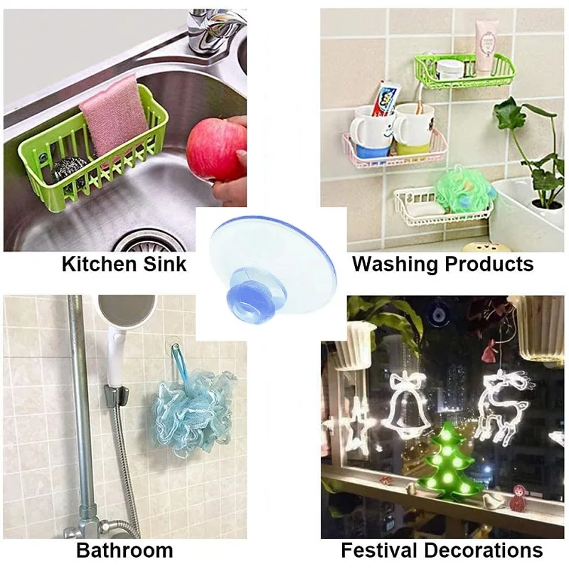 60mm Suction Cups Mushroom Head Sucker Pad Vacuum Glass Sucker for Festivals Decoration Bathroom Kitchen Car Bird Feeder(5PCS)