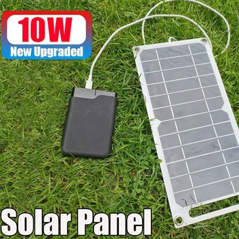 휴대용 태양 전지 패널, 5V, 5W, 10W, 고속 충전 배터리 패널, 여행, 하이킹, 캠핑 등에 적합