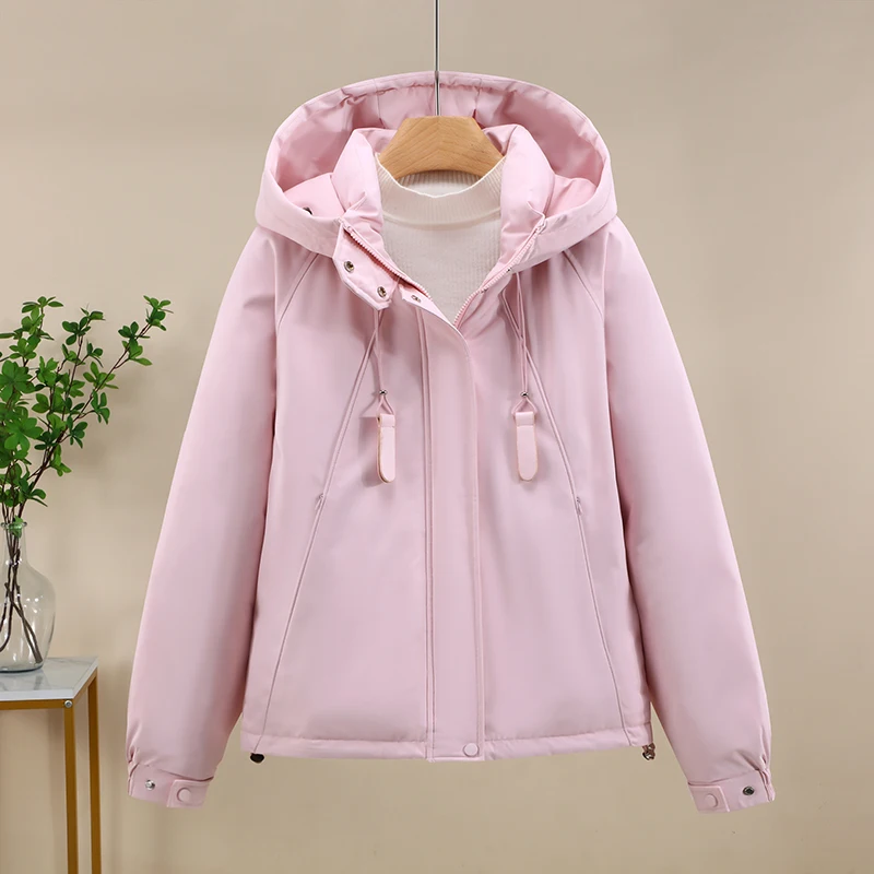 

Женское хлопковое зимнее пальто Jaet Thiened с капюшоном, свободный крой, утягивающий жилет с хлопковой подкладкой, длинный све, цвет на молнии