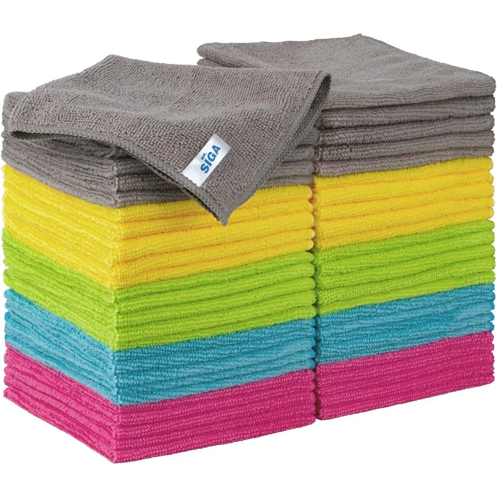 Microfiber Cleaning Cloths All Purpose Pack of 50 11 8 x 11 8 Inches