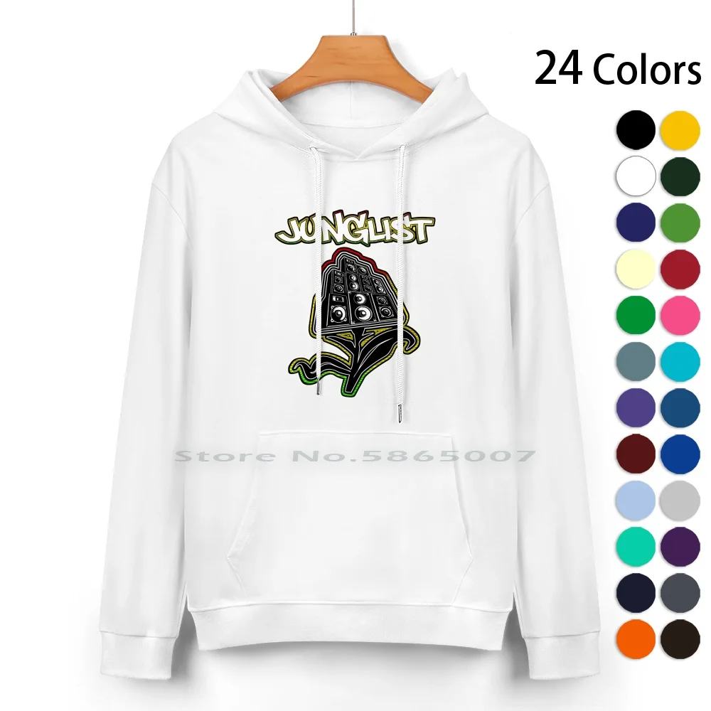 Junglist-Speakerstack Rasta Pure Cotton Hoodie Sweater 24 Colors Jungle Junglist Dnb Drum And Bass Drumandbass Edm Dubstep